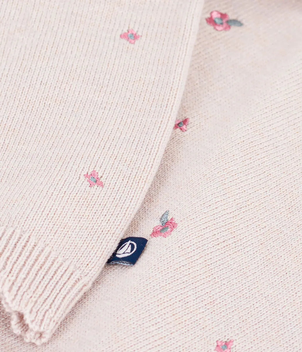 フラワー刺繍ニットプルオーバー