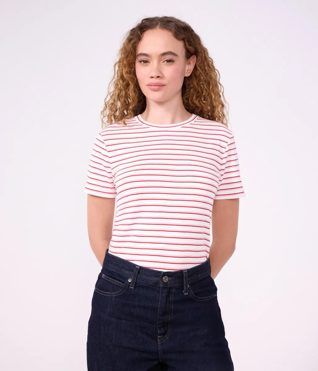 ボーダープリント半袖Tシャツ