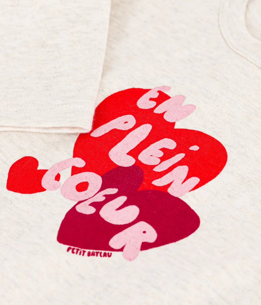 ハートプリント長袖Tシャツ