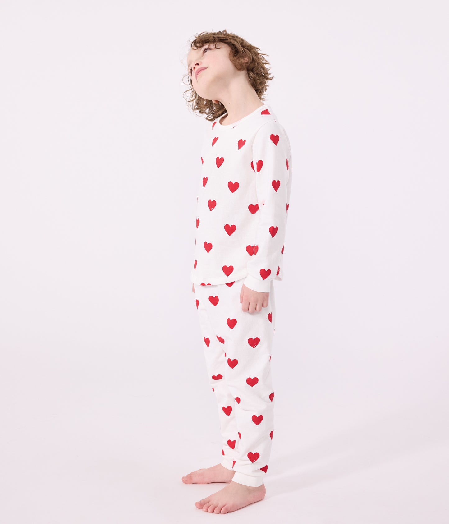 ハートプリント長袖パジャマ