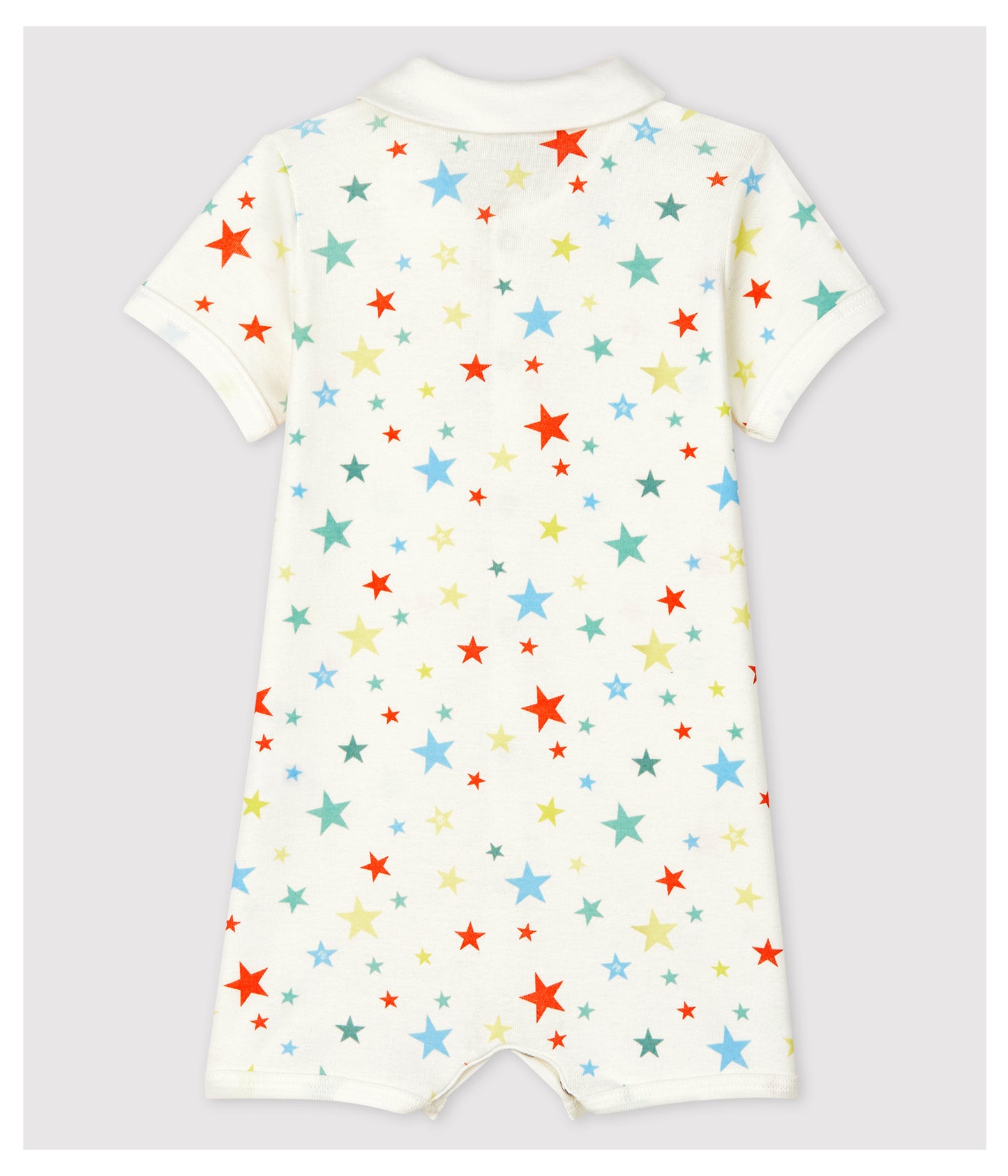 衿付き半袖ロンパース　星柄プリント