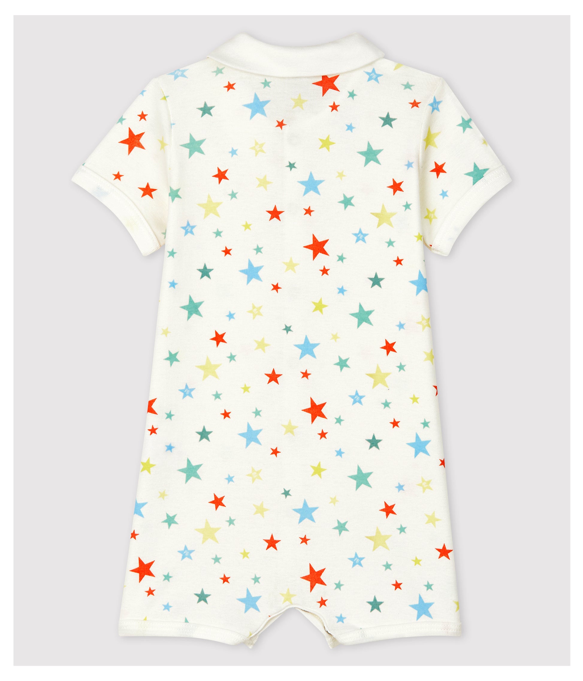 衿付き半袖ロンパース　星柄プリント