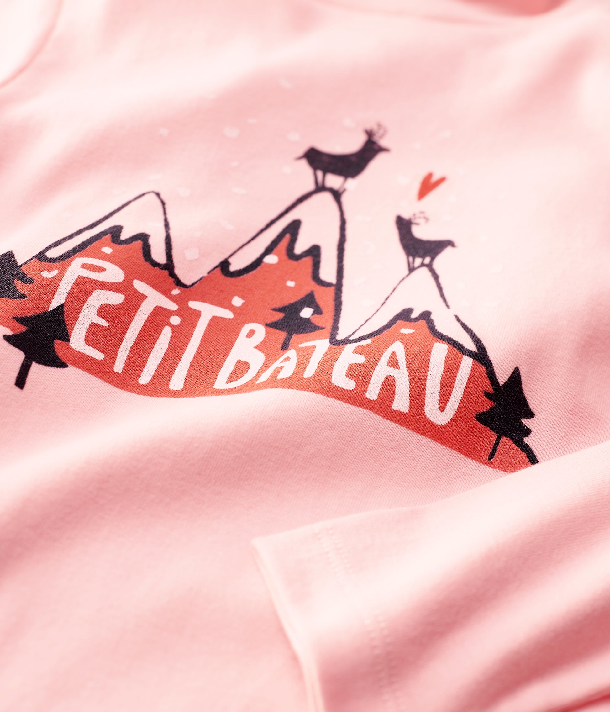 プリントタートルネック長袖Ｔシャツ