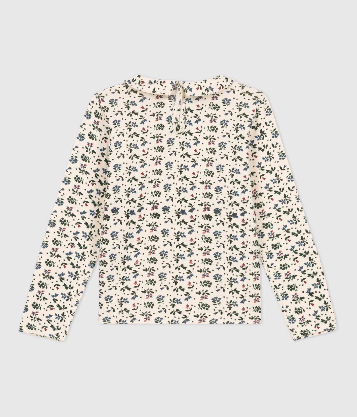 プリント衿付き長袖Ｔシャツ_フラワー