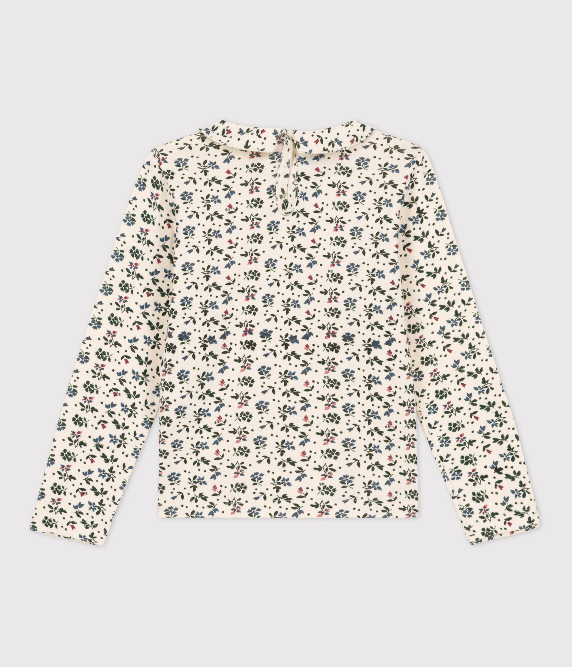 プリント衿付き長袖Ｔシャツ_フラワー