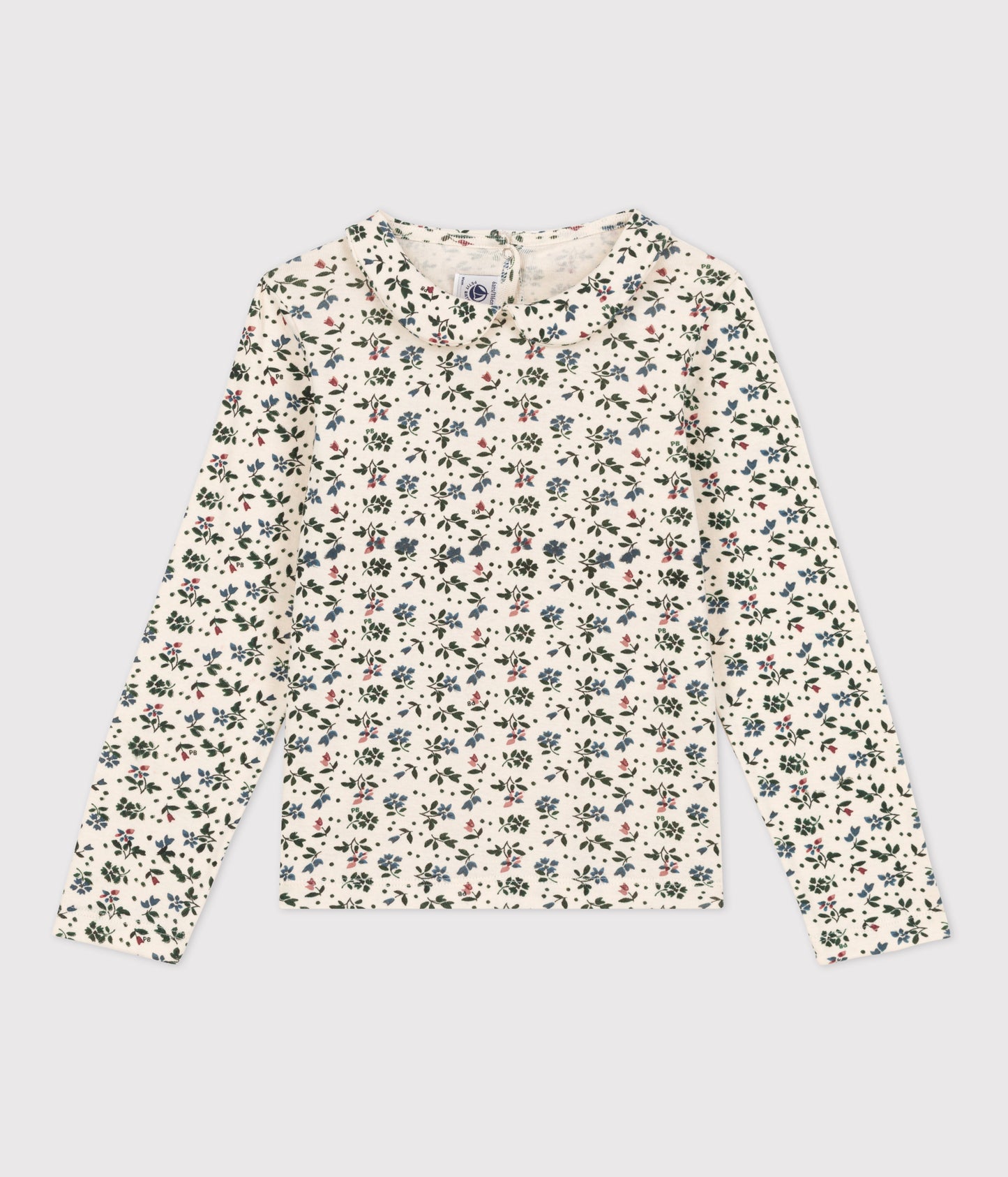 プリント衿付き長袖Ｔシャツ_フラワー