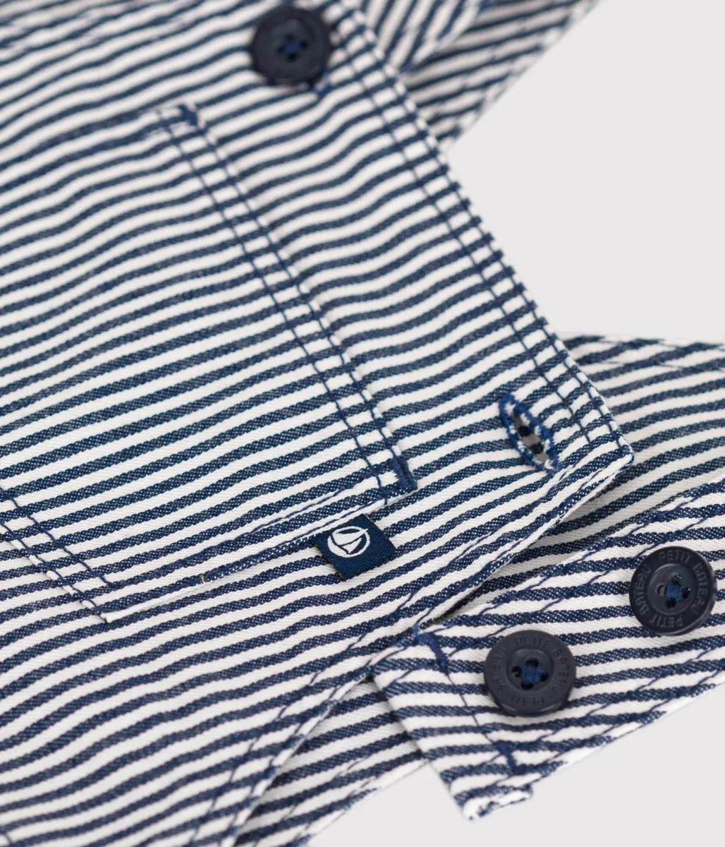 ヒッコリーストライプショートサロペット