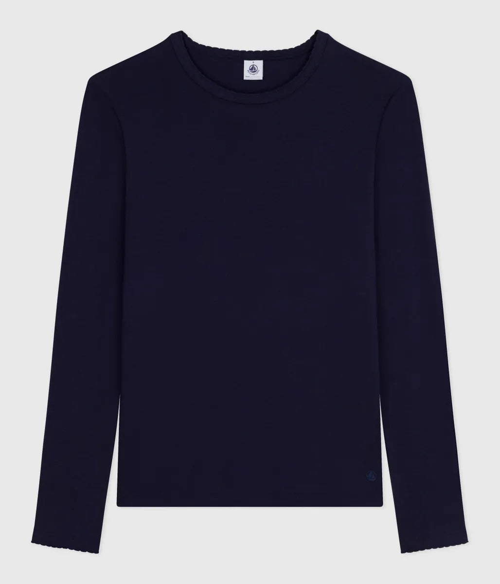 ポワンココットクルーネック長袖Ｔシャツ