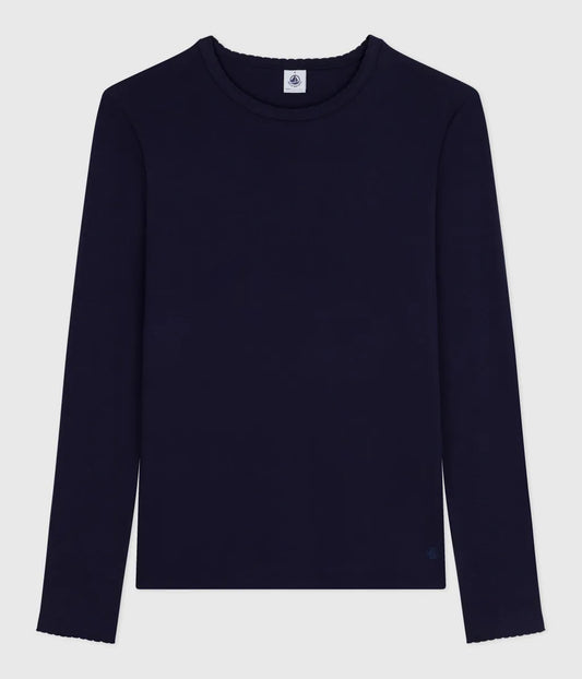 ポワンココットクルーネック長袖Ｔシャツ