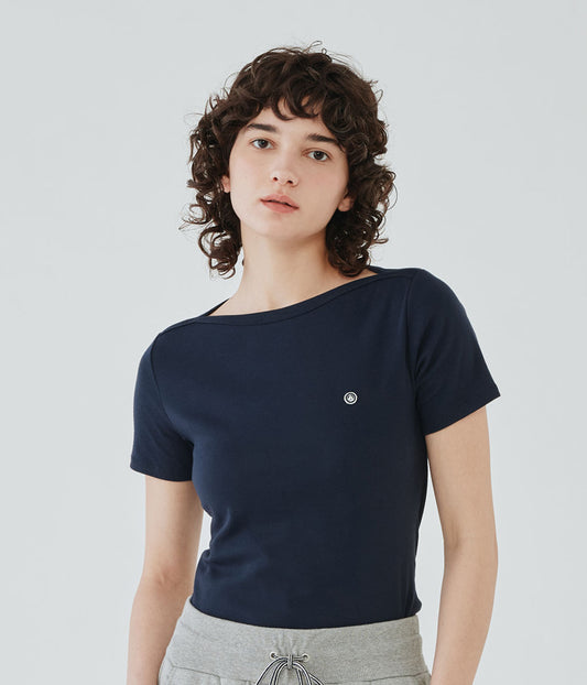 ボートネック半袖Ｔシャツ
