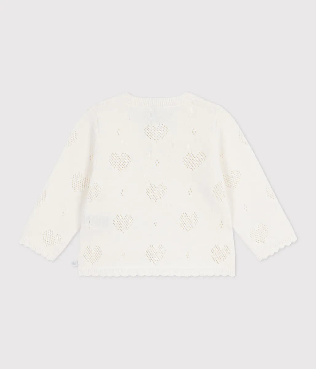 ハート編みニットカーディガン