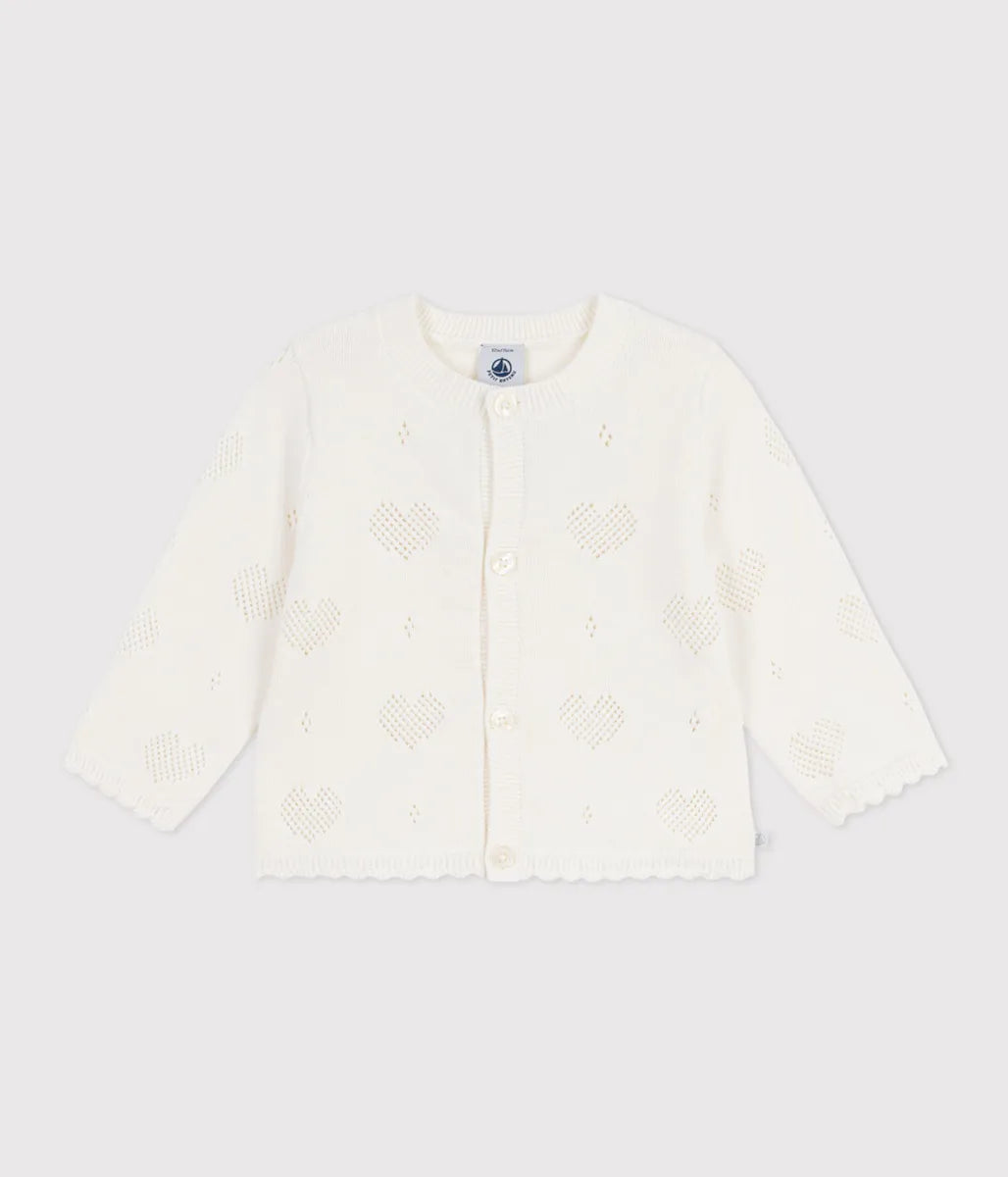 ハート編みニットカーディガン