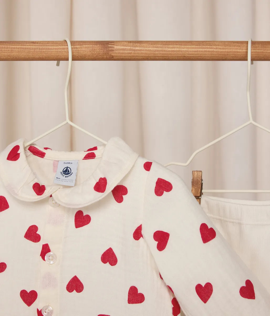 ハートプリント ベビー２点セット