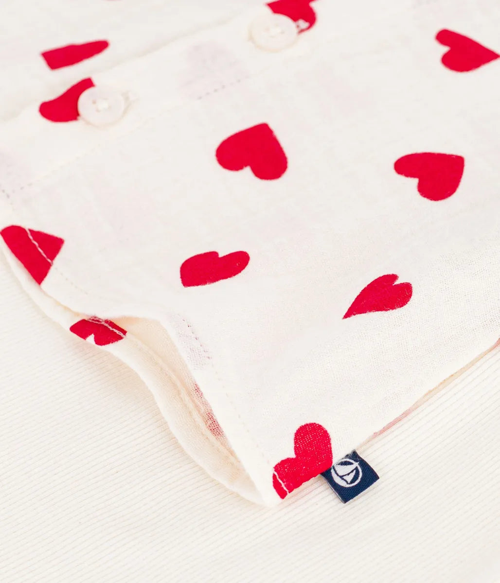 ハートプリント ベビー２点セット