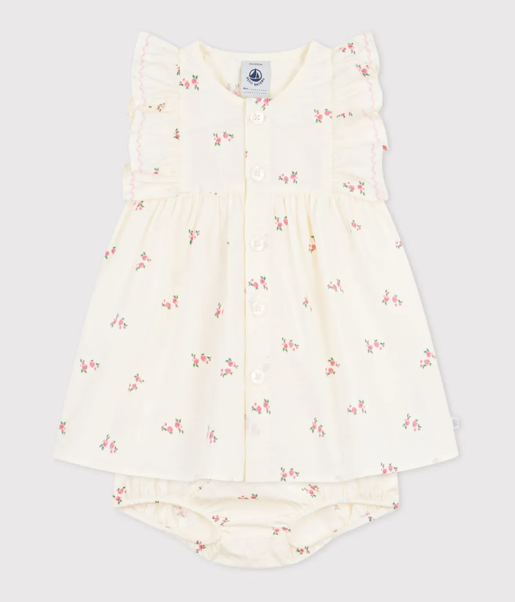 フラワープリントワンピース＆ブルマセット