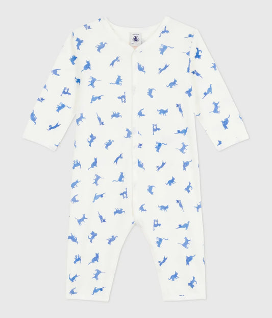 キャットプリント足なしロンパース