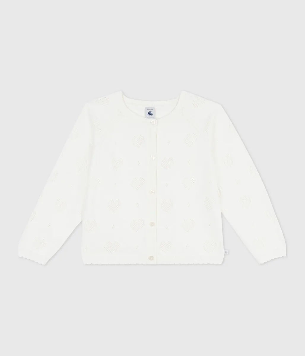 ハート編みニットカーディガン