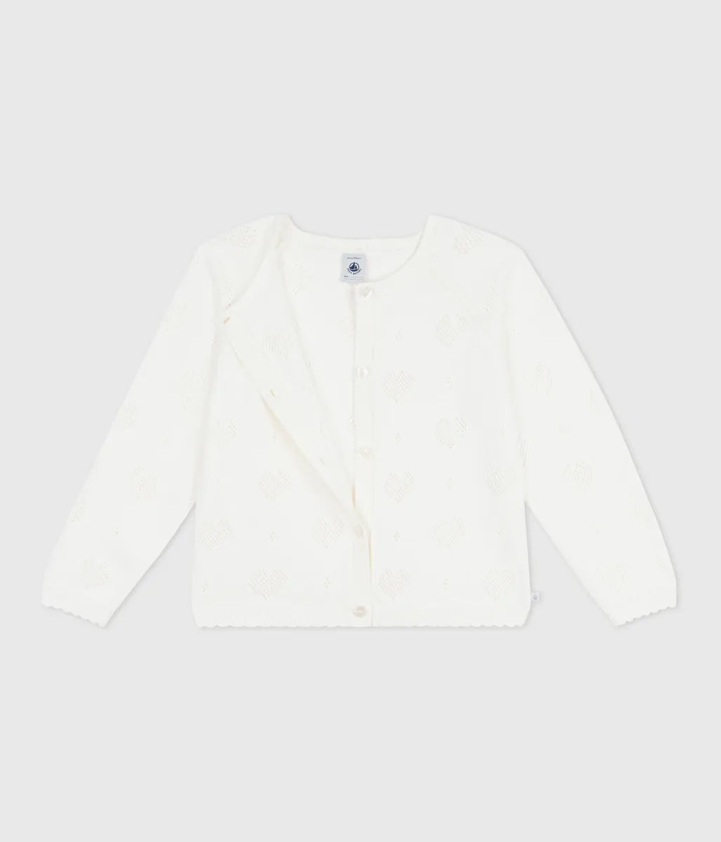 ハート編みニットカーディガン