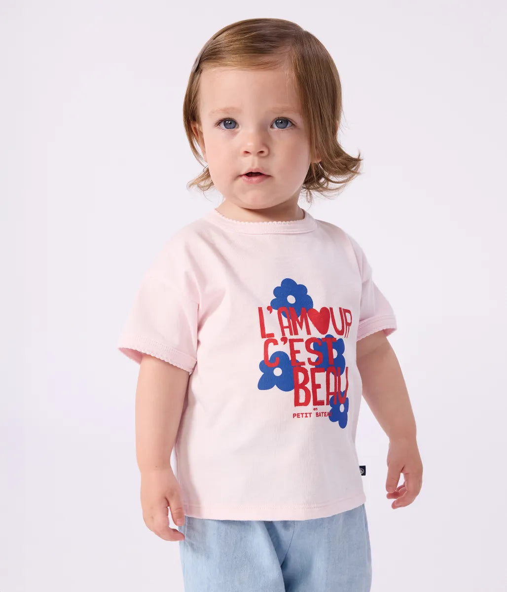 コットンプリント半袖Tシャツ