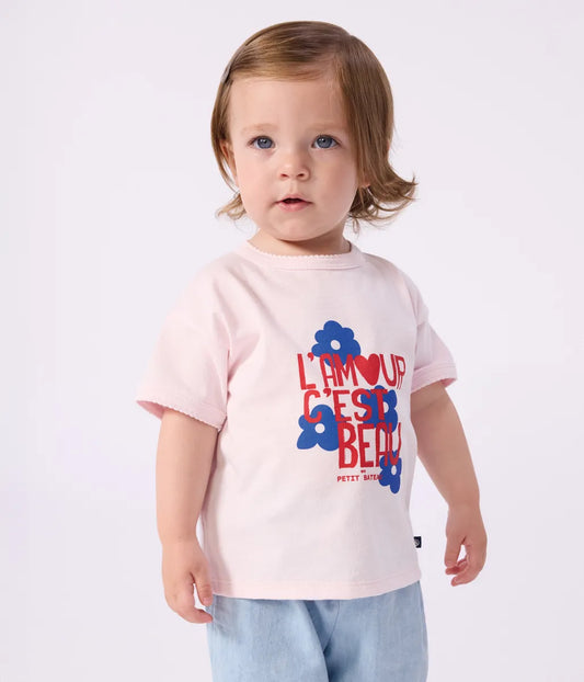 コットンプリント半袖Tシャツ