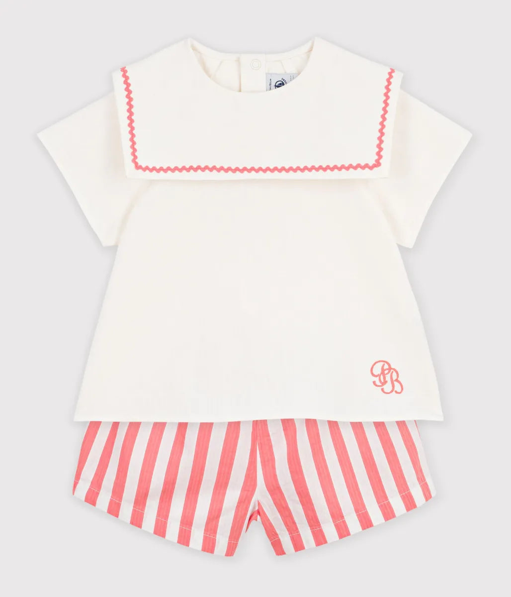 セーラーカラーベビー２点セット