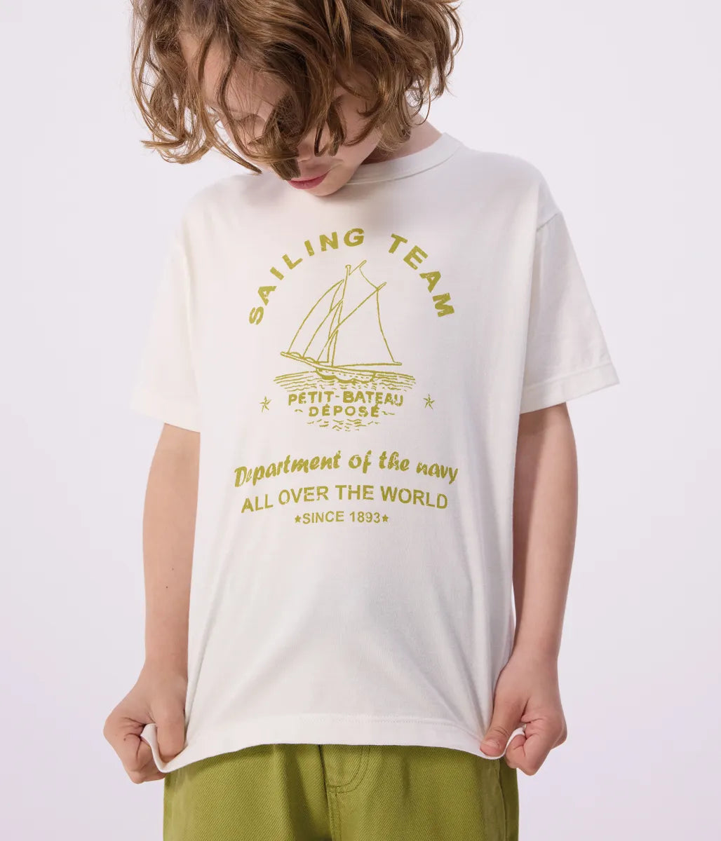 コットンプリント半袖Tシャツ
