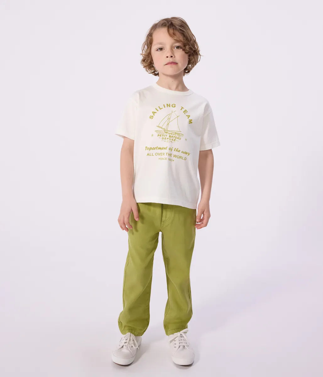 コットンプリント半袖Tシャツ