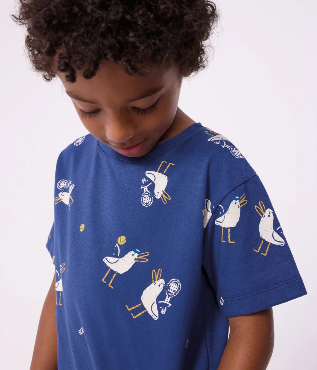 コットンプリント半袖Tシャツ