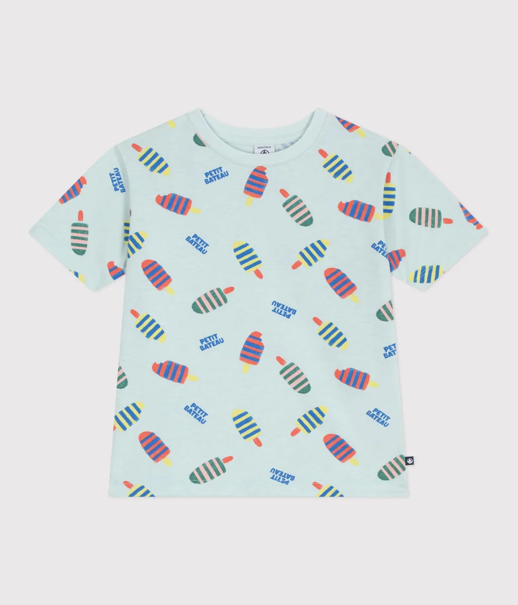 コットンプリント半袖Tシャツ