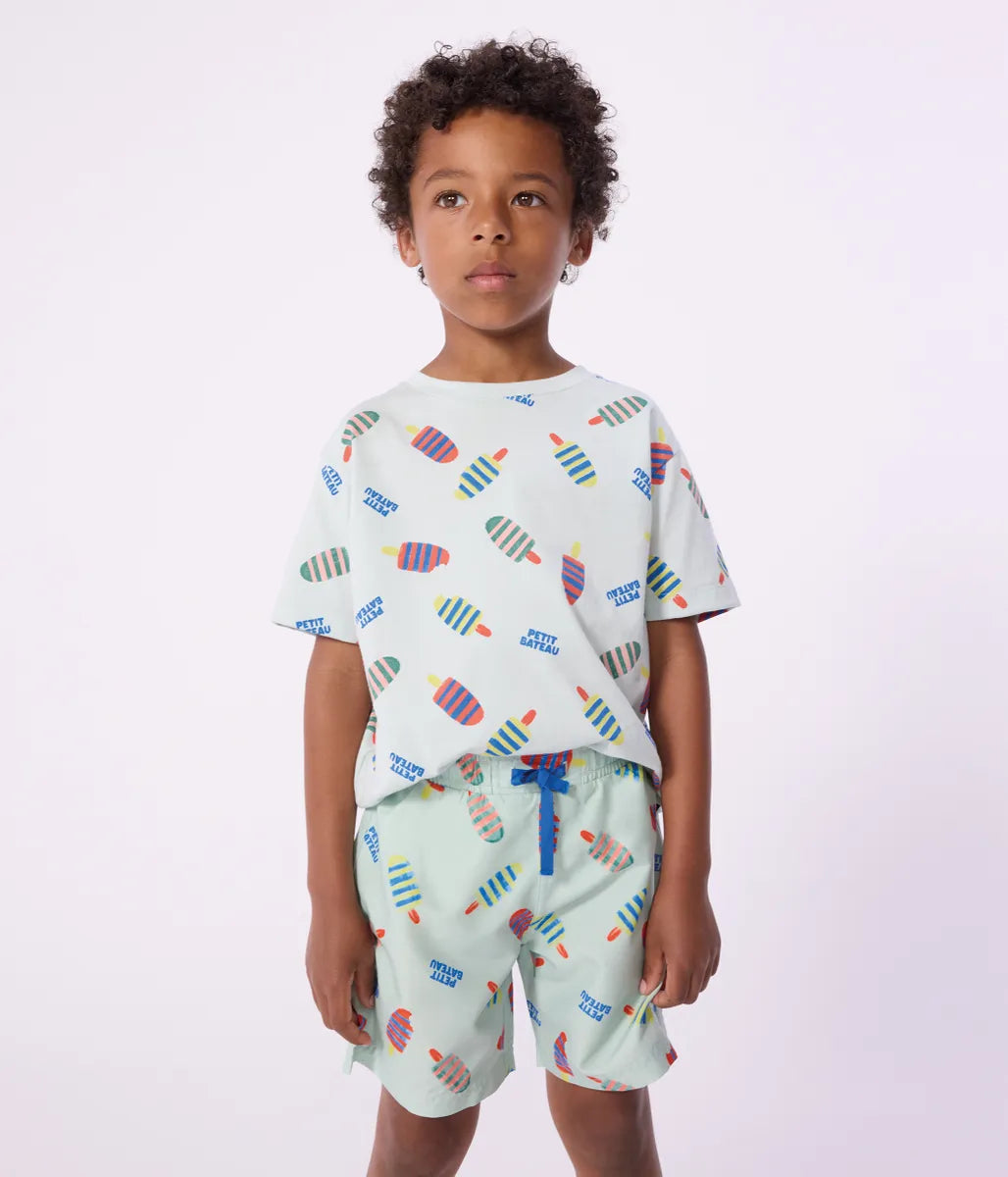 コットンプリント半袖Tシャツ