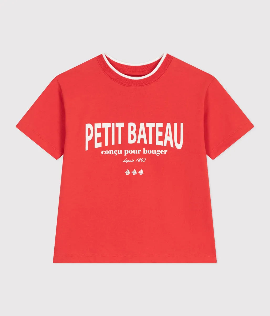 コットンプリント半袖Tシャツ