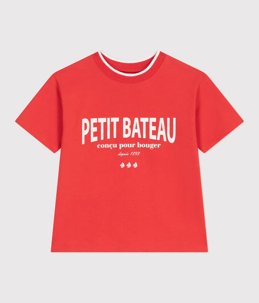 コットンプリント半袖Tシャツ