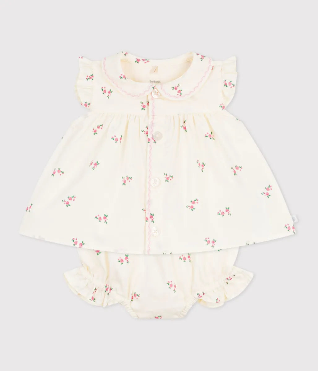 フラワープリント ベビー２点セット