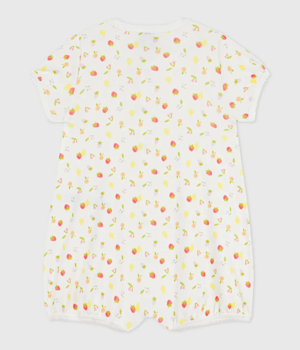 フルーツプリントショートロンパース