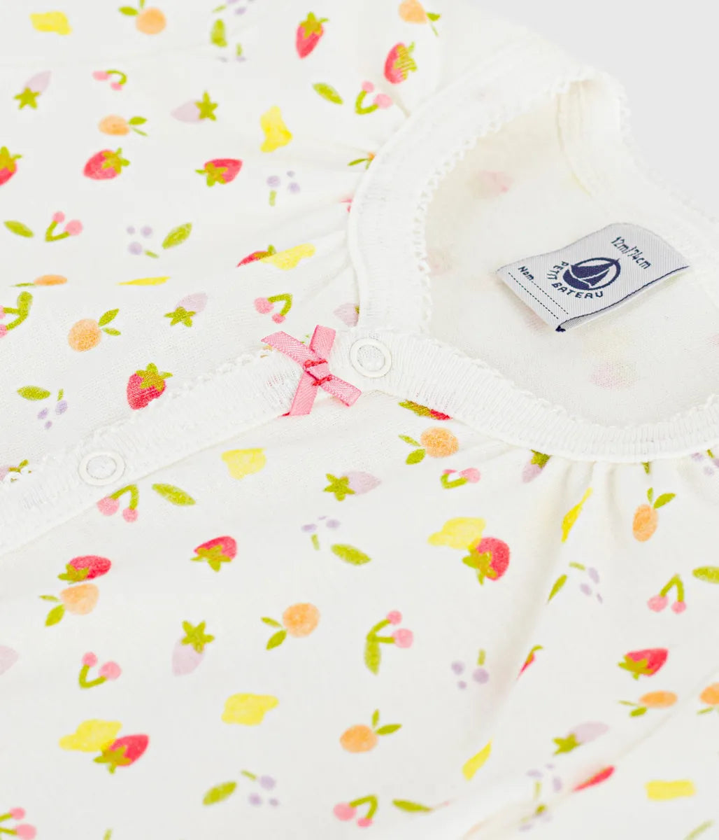 フルーツプリントショートロンパース