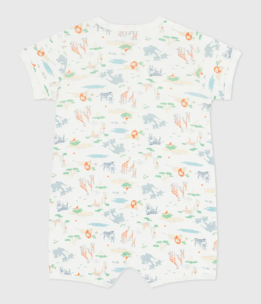 アニマルプリントショートロンパース