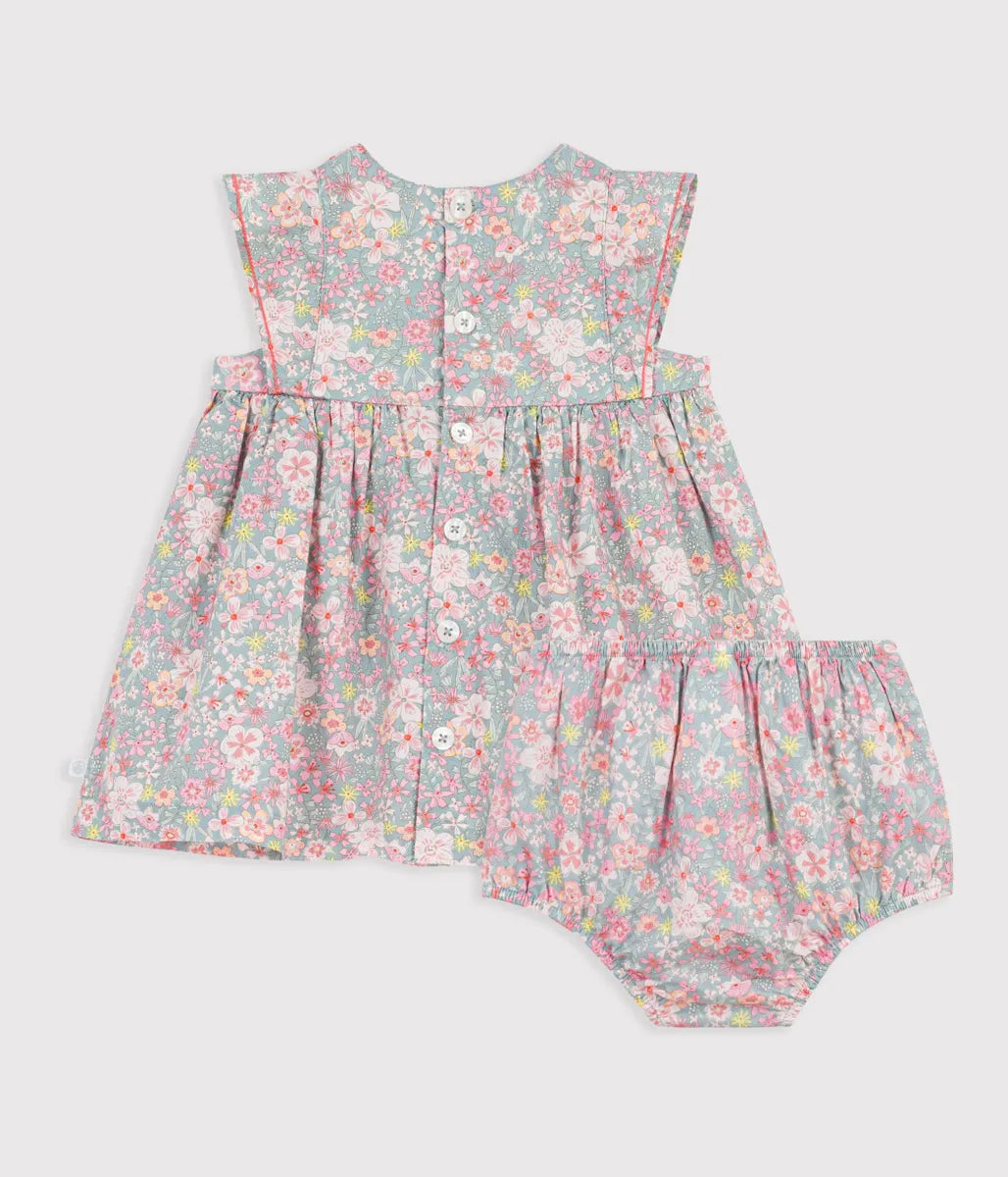 フラワープリントワンピース＆ブルマセット