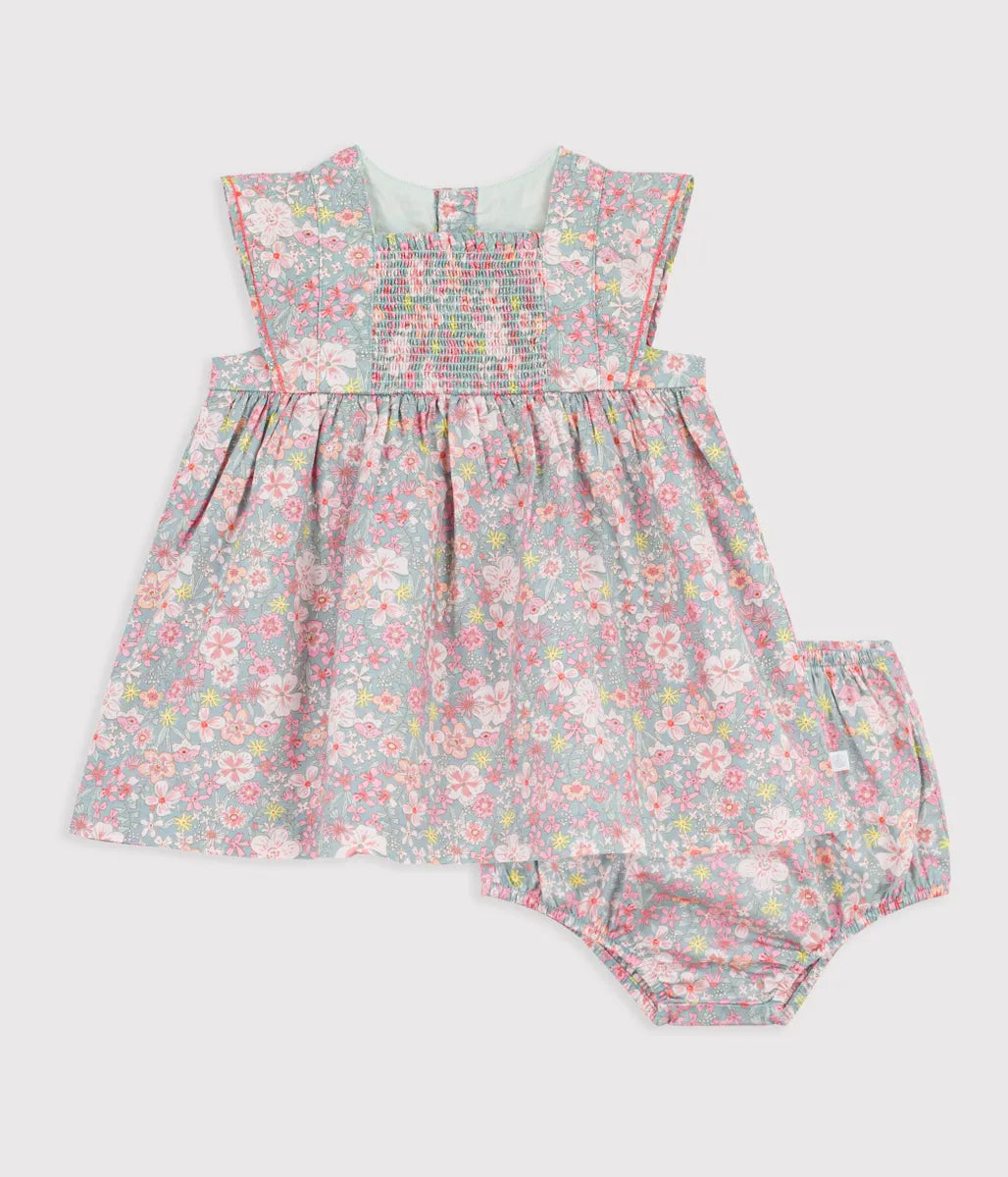 フラワープリントワンピース＆ブルマセット