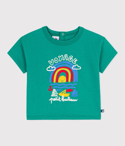 コットンプリント半袖Tシャツ