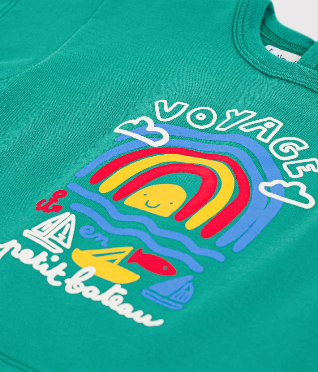コットンプリント半袖Tシャツ