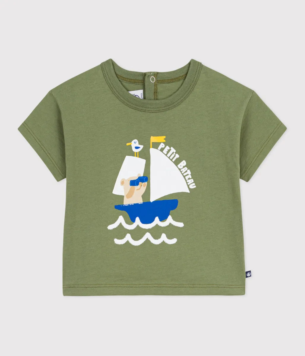 コットンプリント半袖Tシャツ
