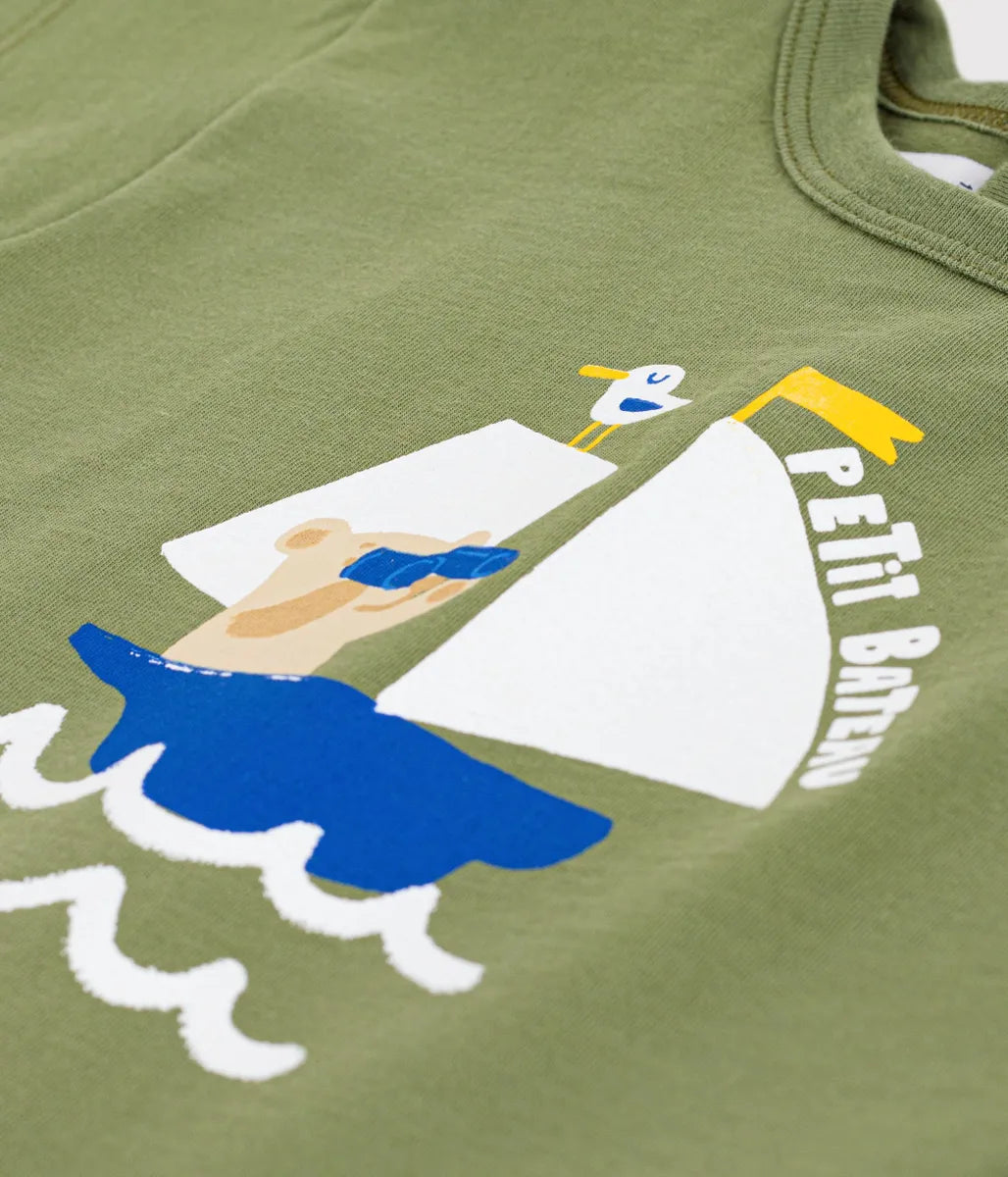コットンプリント半袖Tシャツ