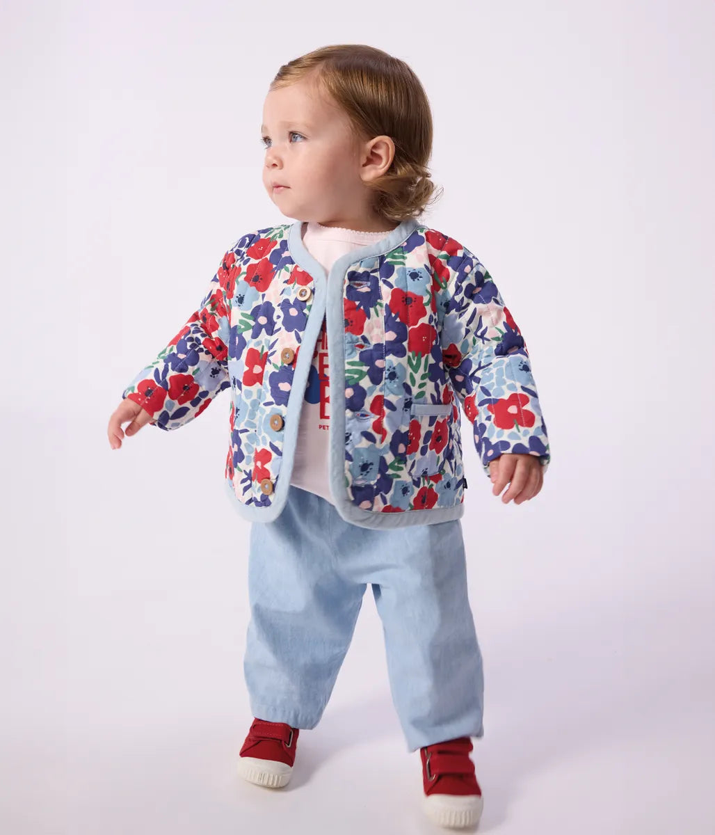 フラワーキルティングブルゾン