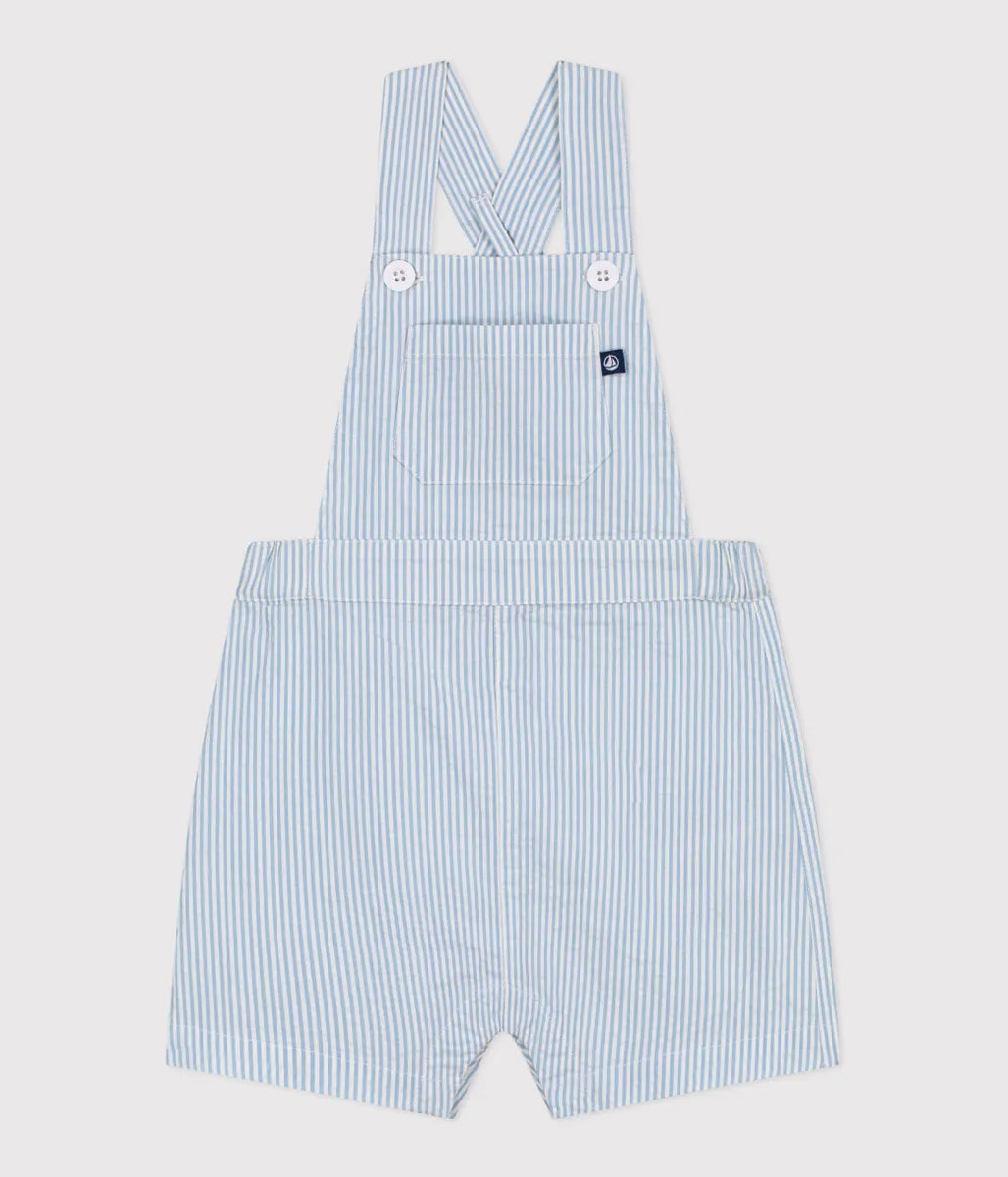 シアサッカーショートサロペット