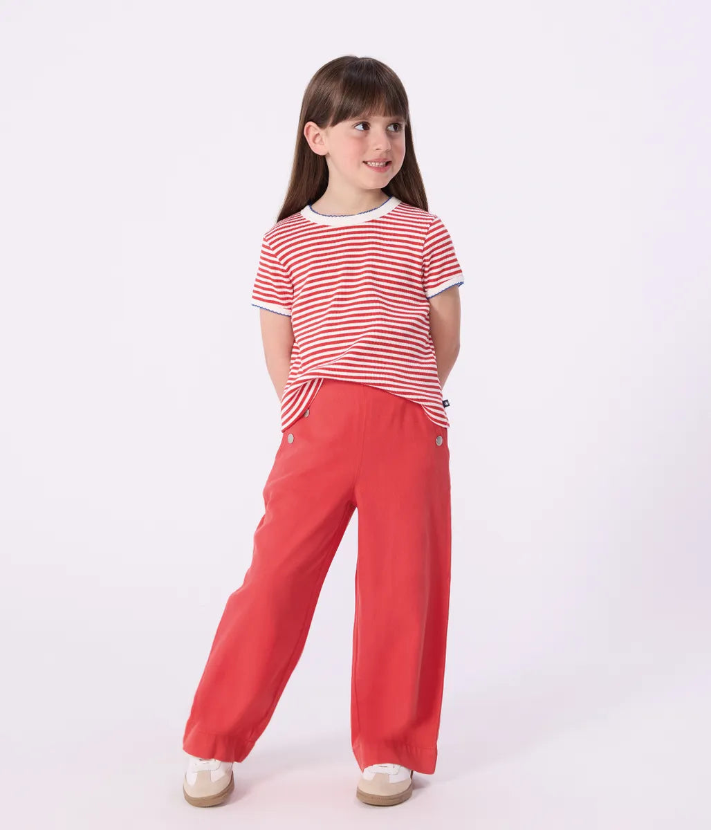 リブボーダー半袖Tシャツ