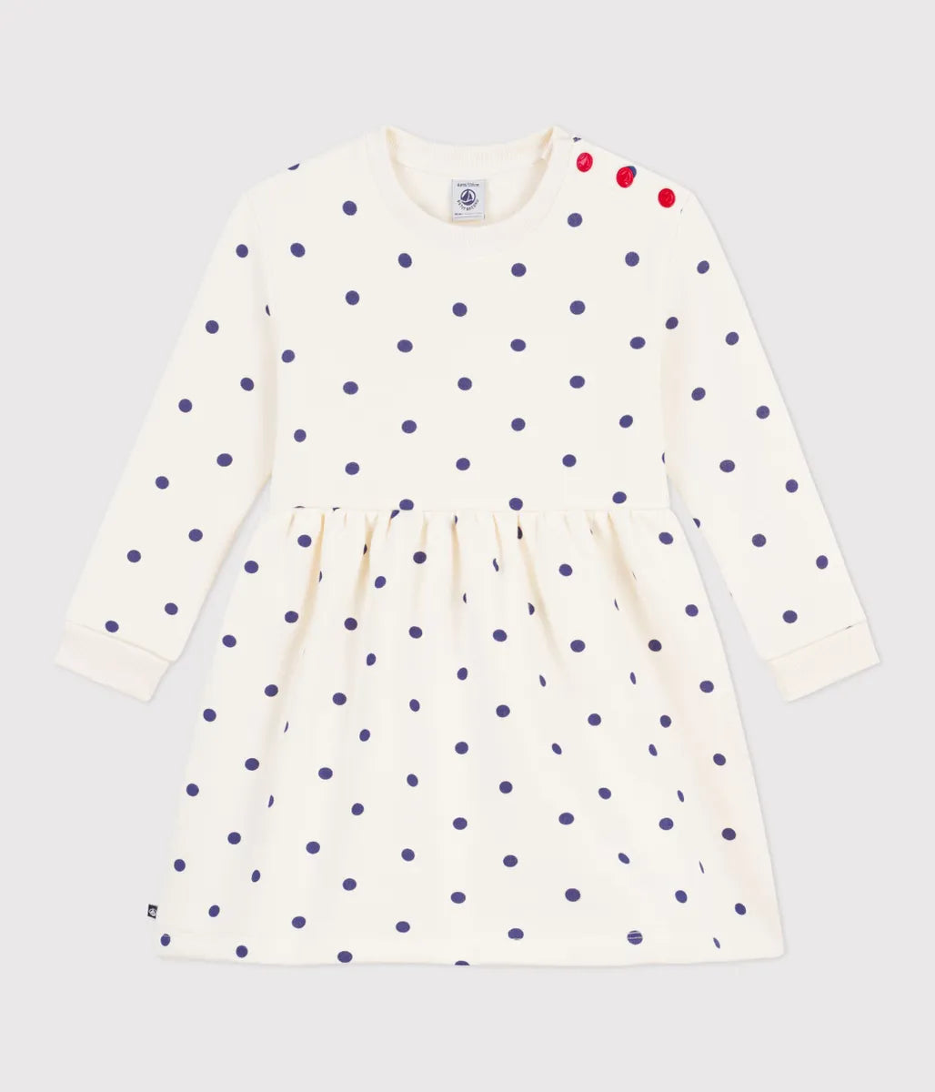 裏起毛ドットプリントワンピース