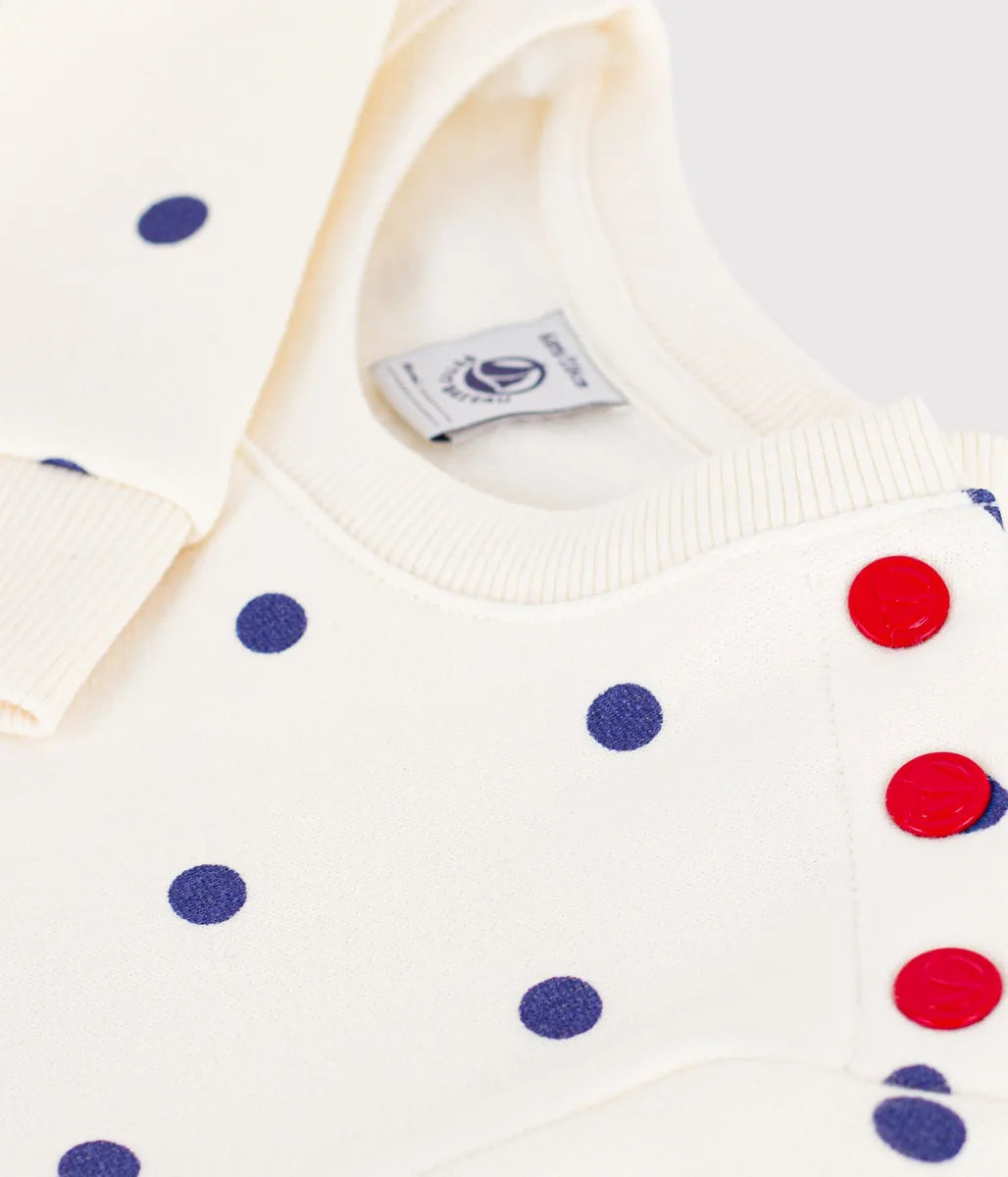 裏起毛ドットプリントワンピース