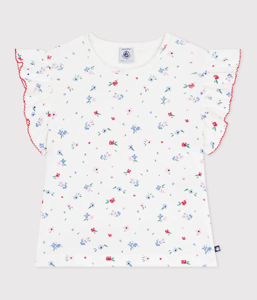 フラワープリント半袖Tシャツ