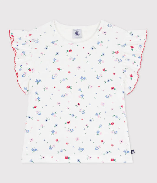 フラワープリント半袖Tシャツ