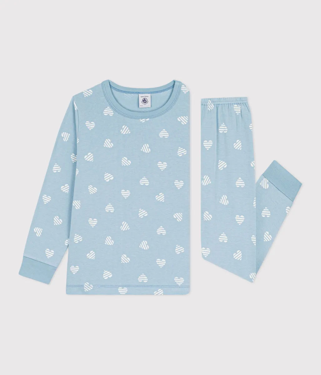 ハートプリント長袖パジャマ